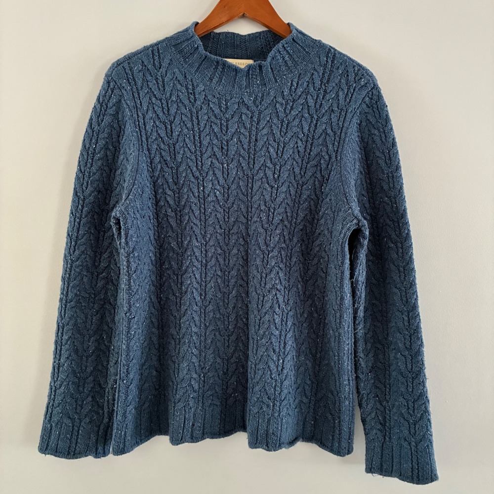 Vtg Appleseed's Sweater M Cable Knit Flecked Coastal Grandma Classic Boho Fall
